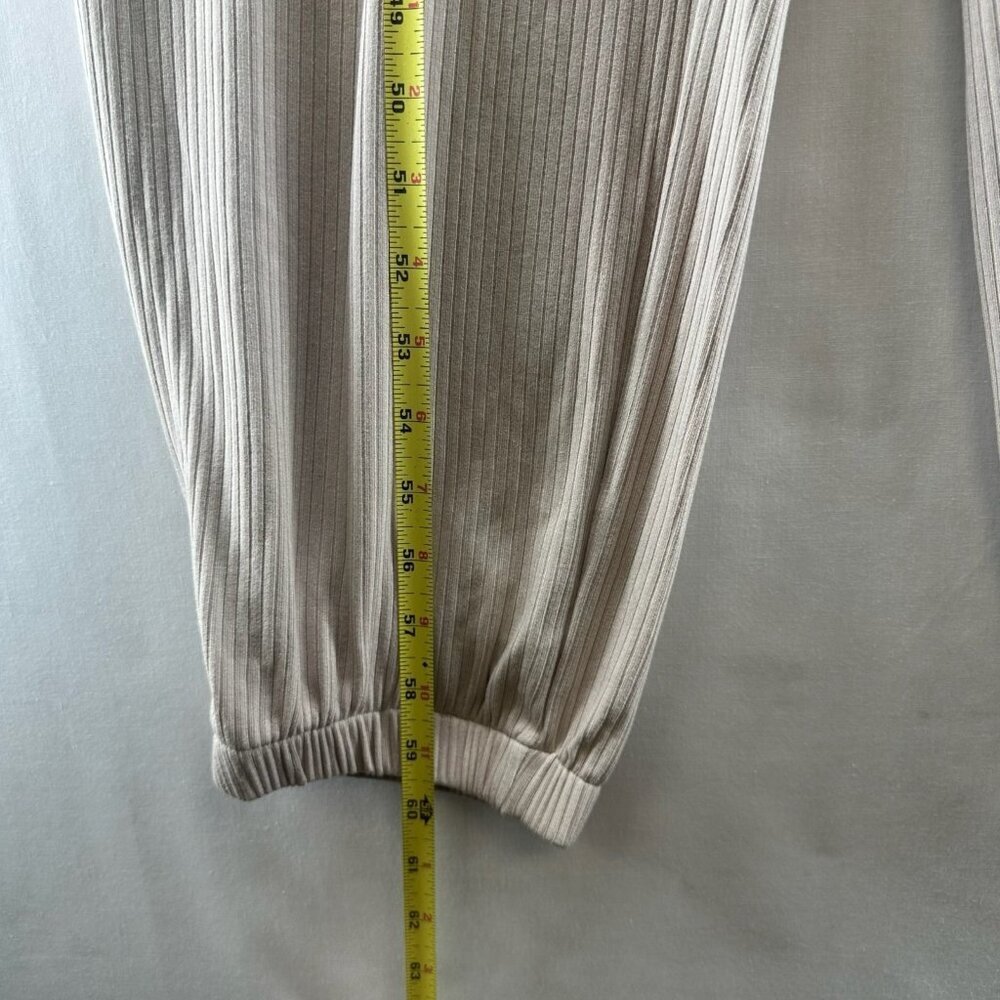 DOKOTOO Jumpsuit Size XL Ribbed Sleeveless Popover Tapered Cropped Beige - Picture 13 of 13